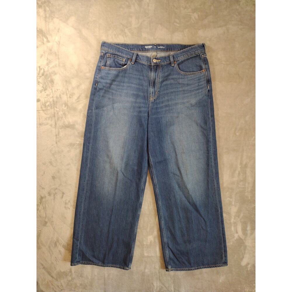 Old Navy Jeans Womens 16 High-Rise Baggy Wide Leg Drapey Denim Boho Grunge